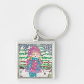 Ski girl premium sleutelhanger (Voorkant)