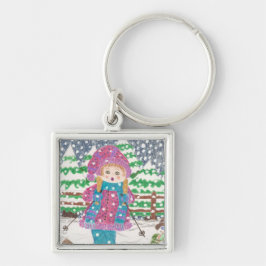 Ski girl premium sleutelhanger