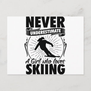 Ski Girl   Skiers Winter Gifts Briefkaart