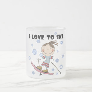 Ski - Girl Tshirts en Gifts Matglas Koffiemok