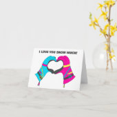 Ski Glove Skiing Threading Valentijnsdag Kaart (Gele Bloem)