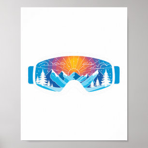 Ski Goggles Art Natuur Bergen Minimalistisch Skiën Poster