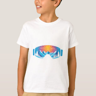 Ski Goggles Art Natuur Bergen Minimalistisch Skiën T-shirt