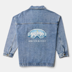 Ski Goggles Bergen Illustratie Gepersonaliseerd Denim Jacket