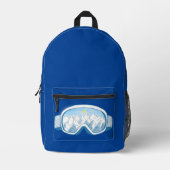 Ski Goggles Bergen Reflecties Deep Blue Bedrukte Rugzak (Voorkant)