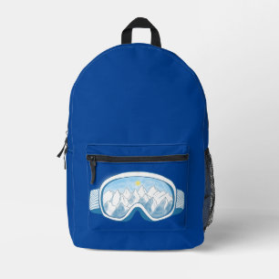 Ski Goggles Bergen Reflecties Deep Blue Bedrukte Rugzak