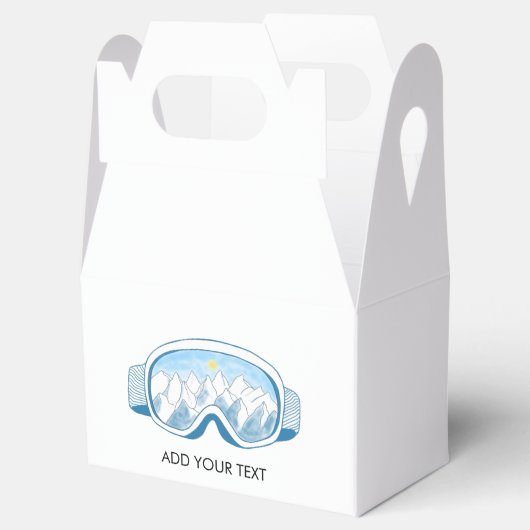 Ski Goggles Illustratie Gepersonaliseerd Bedankdoosjes (Geopend)