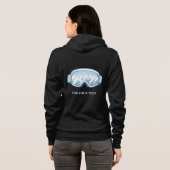 Ski Goggles Illustratie Gepersonaliseerd Zwart Hoodie (Achterkant volledig)