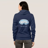 Ski Goggles Illustratie Gepersonaliseerde Navy Blu Hoodie (Achterkant volledig)