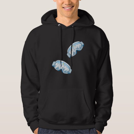 Ski Goggles Illustratie Hoodie (Voorkant)
