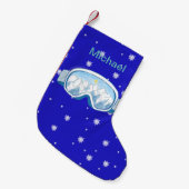 Ski Goggles met bergreflectie gepersonaliseerd Kleine Kerstsok (Voorkant (Hangend))