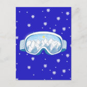 Ski Goggles met reflectie op de bergen Briefkaart (Voorkant)