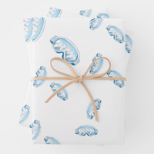 Ski Goggles met reflectie op de bergen Inpakpapier Vel