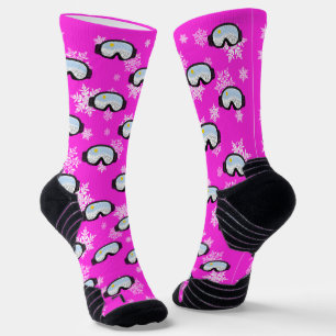 Ski Goggles Mountain Skier Snowboarder Hot Pink Sokken