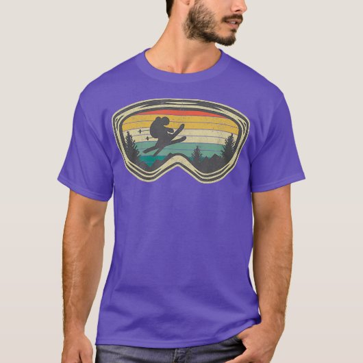 Ski Goggles Mountain Snow Skiing Retro Winter T-shirt (Voorkant)