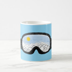 Ski Goggles Mountain Uitzicht Illustration Light B Koffiemok