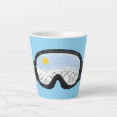 Ski Goggles Mountain Uitzicht Illustration Light B Latte Mok (Voorkant)