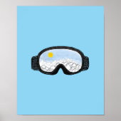 Ski Goggles Mountain Uitzicht Illustration Light B Poster (Voorkant)