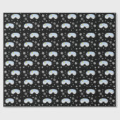 Ski Goggles Mountain Uitzicht Snowflakes Black Cadeaupapier (Vlak)