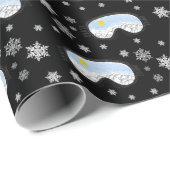 Ski Goggles Mountain Uitzicht Snowflakes Black Cadeaupapier (Rol Hoek)