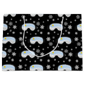 Ski Goggles Mountain Uitzicht Snowflakes Black Groot Cadeauzakje (Voorkant)