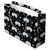 Ski Goggles Mountain Uitzicht Snowflakes Black Groot Cadeauzakje (Achterkant Gekanteld)