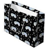 Ski Goggles Mountain Uitzicht Snowflakes Black Groot Cadeauzakje (Voorkant Gekanteld)