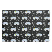 Ski Goggles Mountain Uitzicht Snowflakes Black Kussensloop (Achterkant-Links)