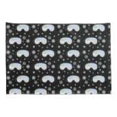 Ski Goggles Mountain Uitzicht Snowflakes Black Kussensloop (Achterkant-Rechts)