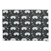 Ski Goggles Mountain Uitzicht Snowflakes Black Kussensloop (Voorkant-Links)