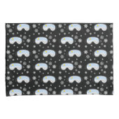 Ski Goggles Mountain Uitzicht Snowflakes Black Kussensloop (Voorkant-Rechts)