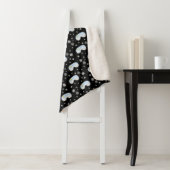 Ski Goggles Mountain Uitzicht Snowflakes Black Sherpa Deken (In situ)