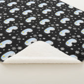 Ski Goggles Mountain Uitzicht Snowflakes Black Sherpa Deken (3/4)