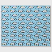 Ski Goggles Mountain Uitzicht Snowflakes Blue Cadeaupapier (Vlak)