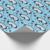 Ski Goggles Mountain Uitzicht Snowflakes Blue Cadeaupapier (Hoek)