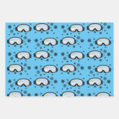 Ski Goggles Mountain Uitzicht Snowflakes Blue Inpakpapier Vel (Voorkant 3)