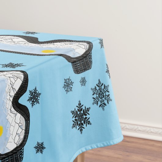 Ski Goggles Mountain Uitzicht Snowflakes Blue Tafelkleed (Voorbeeld)