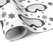 Ski Goggles Mountain Uitzicht Snowflakes Illustrat Cadeaupapier (Rol Hoek)