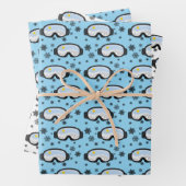 Ski Goggles Mountain Uitzicht Snowflakes Illustrat Inpakpapier Vel (In situ)