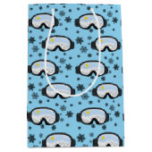 Ski Goggles Mountain Uitzicht Snowflakes Illustrat Medium Cadeauzakje (Voorkant)