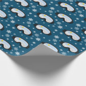 Ski Goggles Mountain Uitzicht Snowflakes marine Bl Cadeaupapier (Hoek)