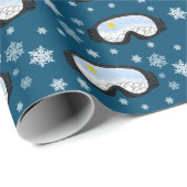 Ski Goggles Mountain Uitzicht Snowflakes marine Bl Cadeaupapier (Rol Hoek)