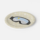 Ski Goggles Mountain Uitzicht Snowflakes Off White Papieren Bordje (Gekanteld)