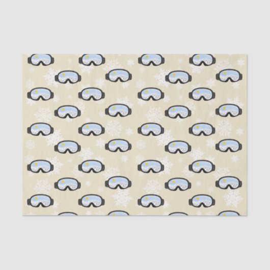 Ski Goggles Mountain Uitzicht Snowflakes Off White Tissuepapier (Voorkant)