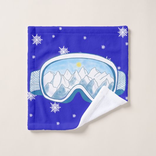 Ski Goggles Snowflake Dance Bad Handdoek (Wasdoekje)