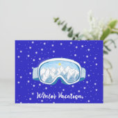 Ski Goggles Snowflake Dance Gepersonaliseerd Vacki Kaart (Staand voorkant)