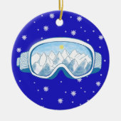Ski Goggles Snowflake Dance Keramisch Ornament (Voorkant)