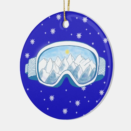 Ski Goggles Snowflake Dance Keramisch Ornament (Links)