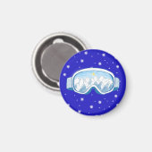 Ski Goggles Snowflake Dance Magneet (Voorkant / Achterkant)