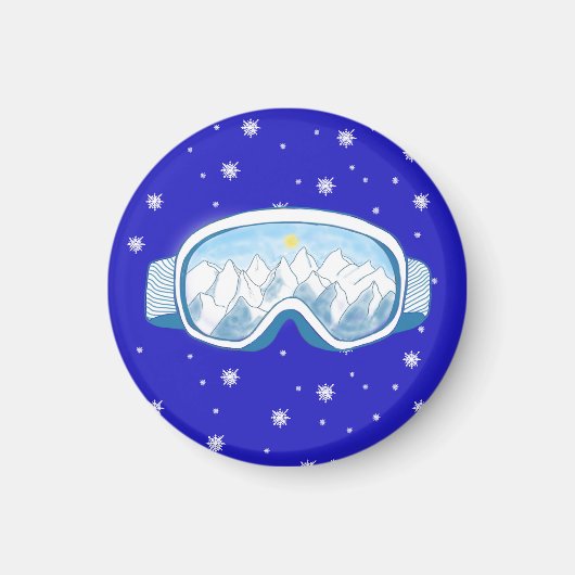 Ski Goggles Snowflake Dance Magneet (Voorkant)